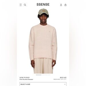 ACNE STUDIOS
Pink Brushed Sweater , newer worn , looks much better in person